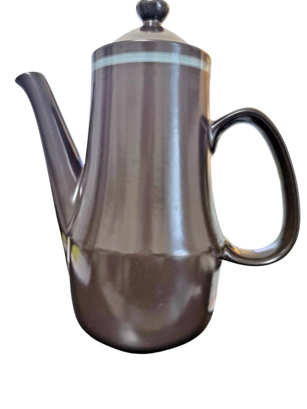Mikasa Majorca Monza 7504 Coffee & Tea Serving Pot Brown with Blue Stripe Japan